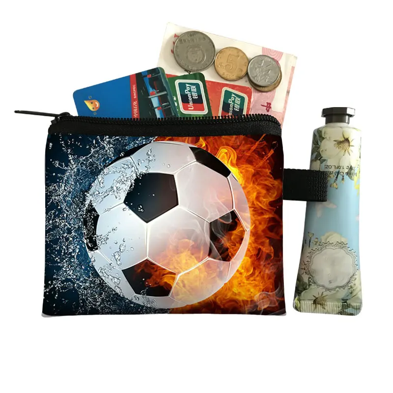 Footbally Soccerly Coin Purses Men Soccer Wallet New Kids Wallets Short Purse Sports Ball Game Competition Mini Purse For Coins coin purse coin wallet change bag