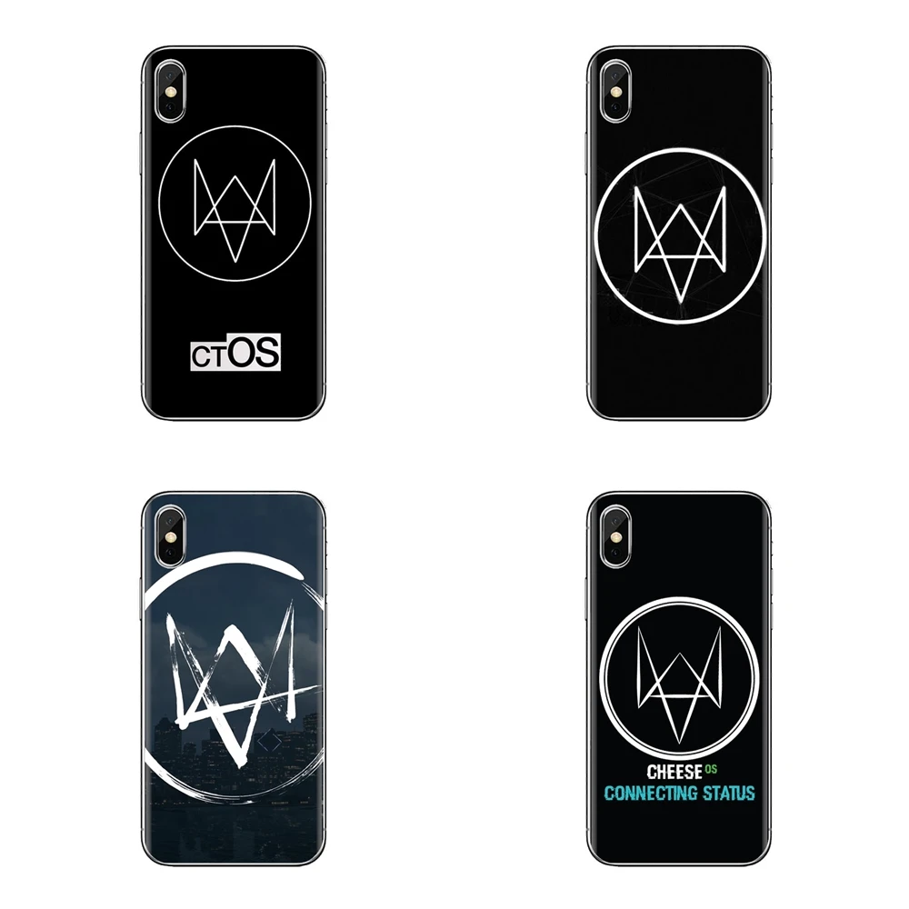 For iPod Touch Apple iPhone 4 4S 5 5S SE 5C 6 6S 7 8 X XR XS Plus MAX Transparent Soft Cases Covers game watch dogs symbol |