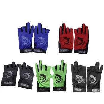 

1Pair Waterproof 3 Cut Finger Anti-slip Non-Slip Fishing Gloves Outdoor Sport