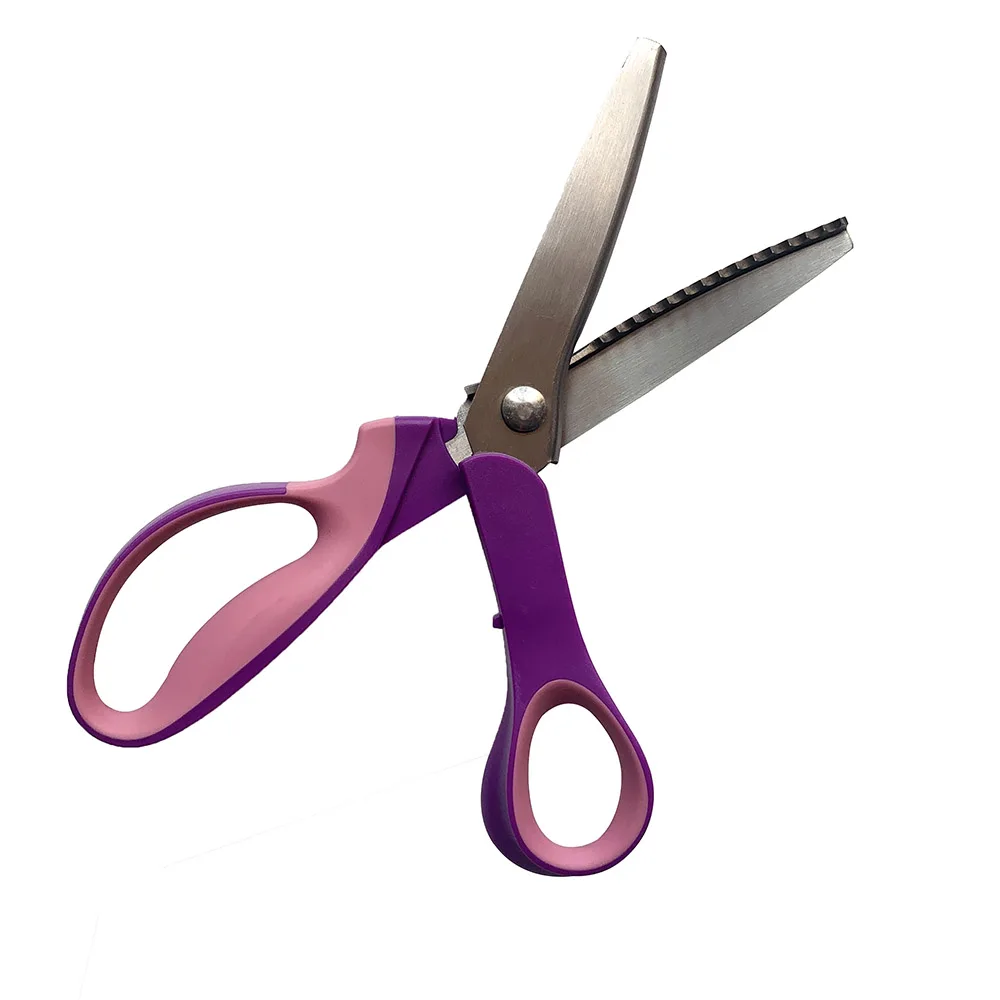 V Style Stainless Steel Sawtooth Scissors PP Handle Cloth Tailor