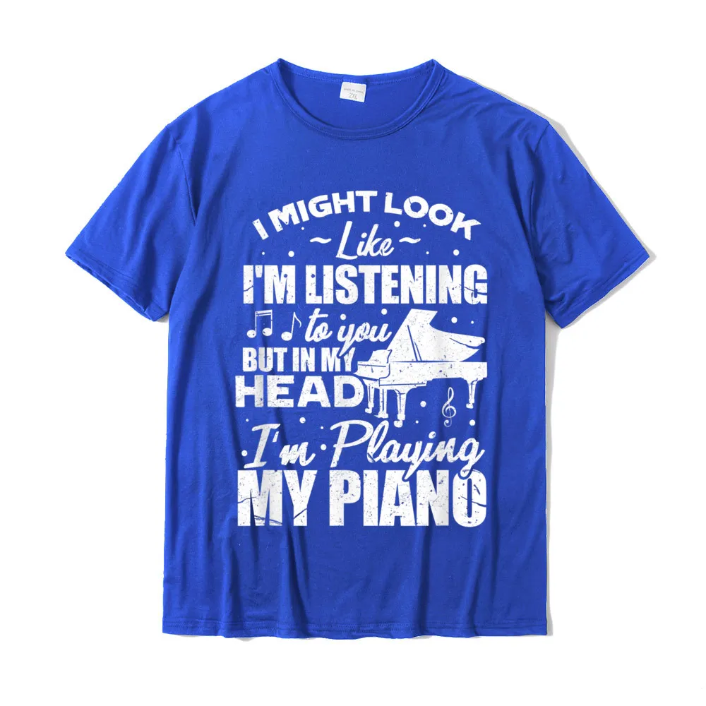 Casual T-Shirt Short Sleeve Casual Oversized Men Fall T Shirt Casual Tee-Shirts Round Collar Pure Cotton Drop Shipping Keyboard Pianist Funny Musician Piano Music T-Shirt__17761 blue
