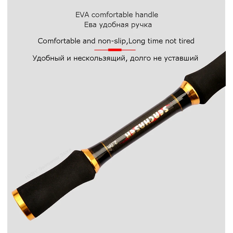 Carbon Spinning Casting Telescopic Lure Fishing Rod Sea 2.4M 2.7M 1.8M 2.1M Short Portable Fishing Pole Rod M Power Ultra Light