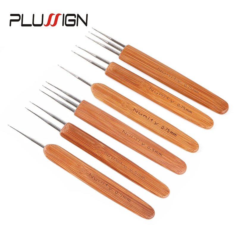 Cut Price Crochet Hook Lock-Needle Weaving-Tool Hair-Extensions Braid-Craft Dreadlock Bamboo Plussign kbl5x7eaM
