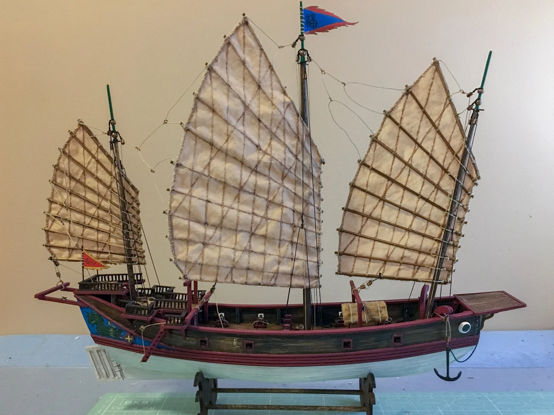 

Chinese Sailboat Qi-Lin 12.6" Scale 1/100 Wood Model Ship Kit