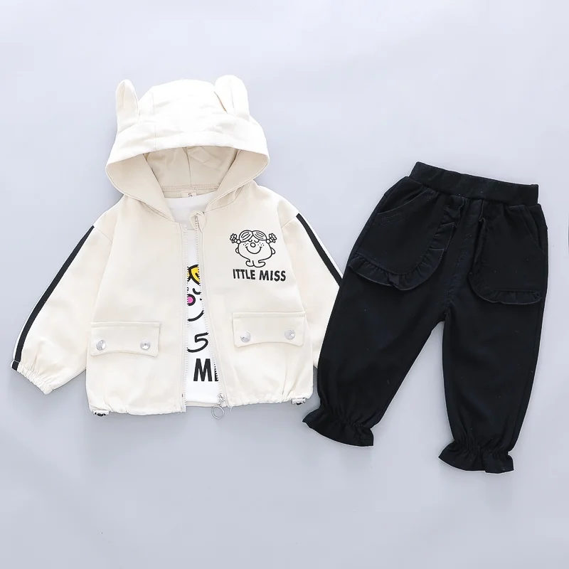 Autumn Hot Sale Baby Boy Girl Cute Long Sleeve Cartoon Print T-shirt Hoodie Sweatshirt Trousers Casual Outfits