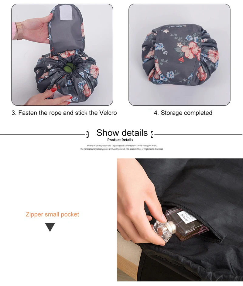 Ленивый макияж мешок большой емкости складной портативный Drawstring сумка для хранения артефакт дорожная сумка простая сумка для хранения косметики сумка
