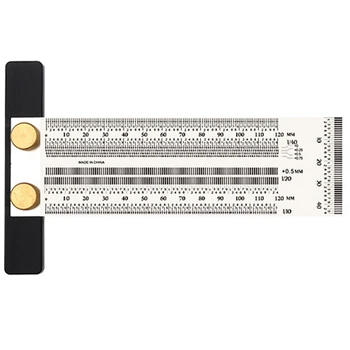 

120mm High-Precision Scale Ruler T-Type Hole Ruler Woodworking Scribing Mark Line Gauge Carpenter Measuring Tool