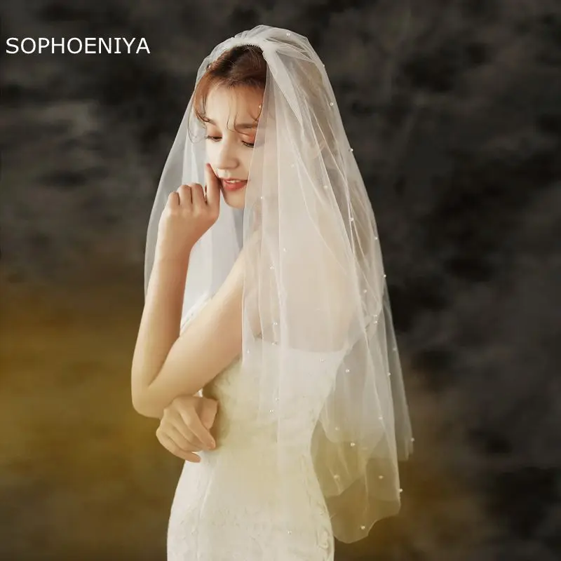 Фата свадебная двухслойная белый короткий цвет слоновой кости 2021 свадебное с