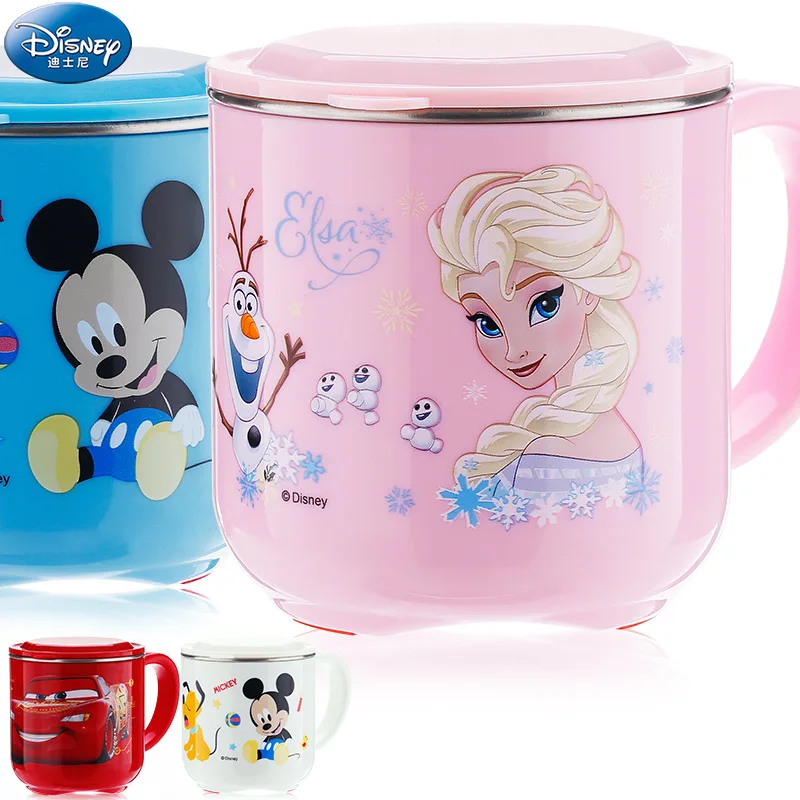 

Disney Children's Cup Cartoon Flat 304 Stainless Steel Cup Tableware Double insulated cup coffee mugs