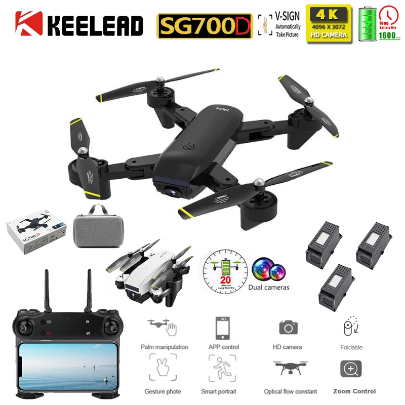 $42 SG700D Drone profissional Zoom control 4K WideAngle Camera Drone WIFI 1080P Dual camera RC Quadroc