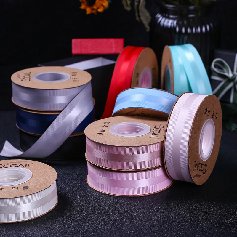 

10yards 25MM Edge Grosgrain Satin Ribbon For Crafts DIY Hair Bows Birthday Party Decoration Gift Wrapping Christmas