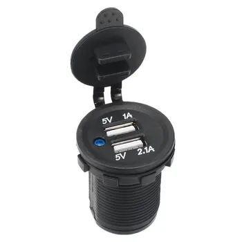 

Car Boat marine ATV RV Motorcycle 12V 24V 2.1A Dual USB Charger Socket Power Outlet Cigarette Lighter Car Accessories
