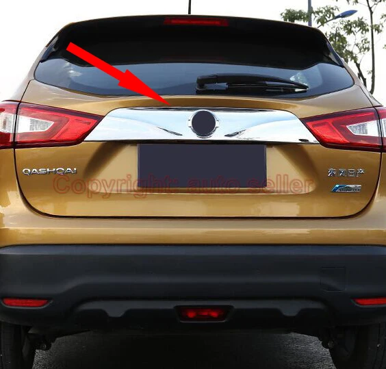 Для Nissan Qashqai ABS Хромированная задняя дверь крышка багажника отделка внешней формовки наклейки большой