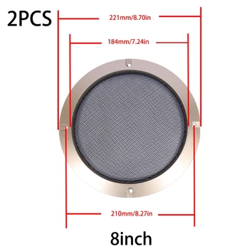

2Pcs For 2"/3"//5"/6.5"/8"/10" inch Speaker Conversion Net Cover Decorative Circle Metal Mesh Grille Golden