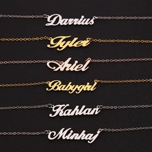 Женское ожерелье с подвеской на заказ, нержавеющая сталь, гравировка короны, Звёздные названия, буквы, ожерелья и подвески, подарок для друзей