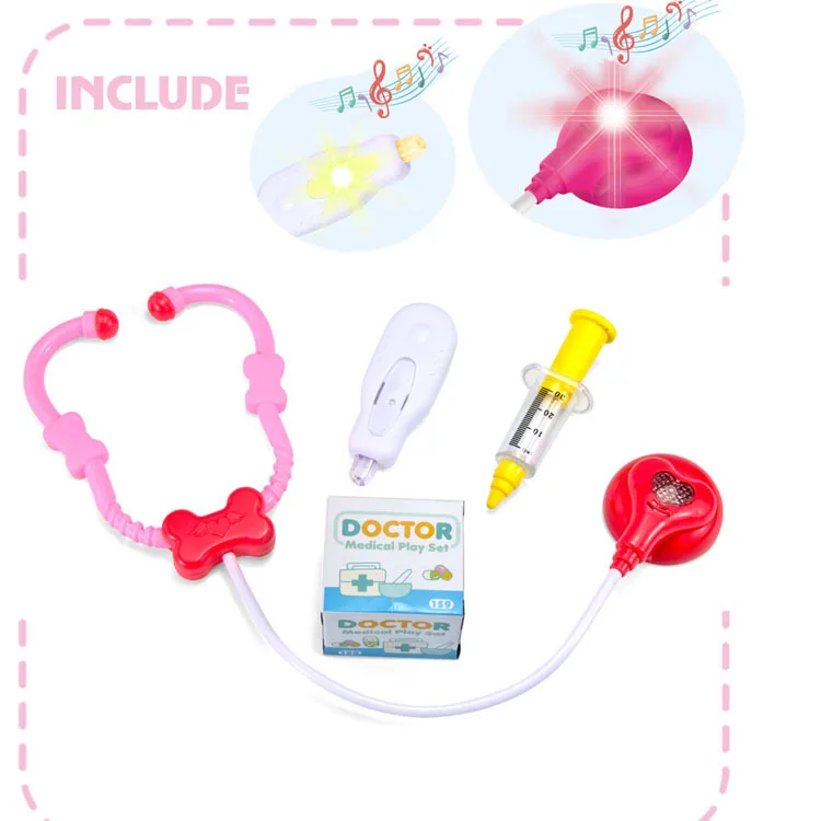 Children Play House Educational Toy Educational Play House Toys Doctor Set with Light And Music 2-Color Small Travel Trolley