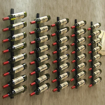 

Adhesive hook solid wine rack wall hanging simple hanging wine rack wine cabinet European modern wall hanging wall art wine bott