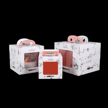 

5pcs 6 Inches Heightening Durable Double Transparent Creative Open Window Cake Box for Evening Wedding Birthday