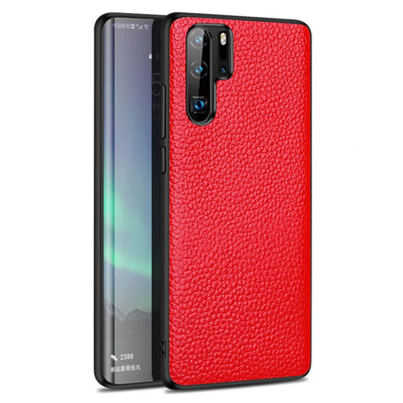 Чехол для телефона huawei P20 P30 lite mate 10 20 Pro lite Y9 P samrt чехол с текстурой личи для Honor 8X9X10 20 lite чехол - Цвет: Red