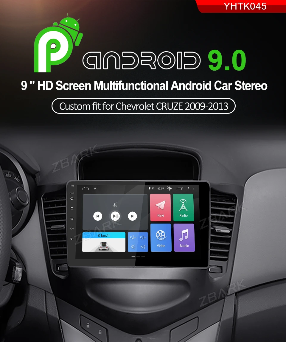 Flash Deal 9 inch 2 din Android 9.0 Car Radio  Multimedia Player Stereo Navi GPS no dvd for Chevrolet Cruze sedan 2009 2010 - 2013 YHTK045 0