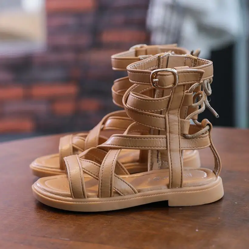 Girls Sandals Soft Bottom Little Princess Shoes Summer Children's High Roman Shoes Baby Peep-toe Beach baby shoes,kids shoes,children sandals,kids sandals,beach shoes