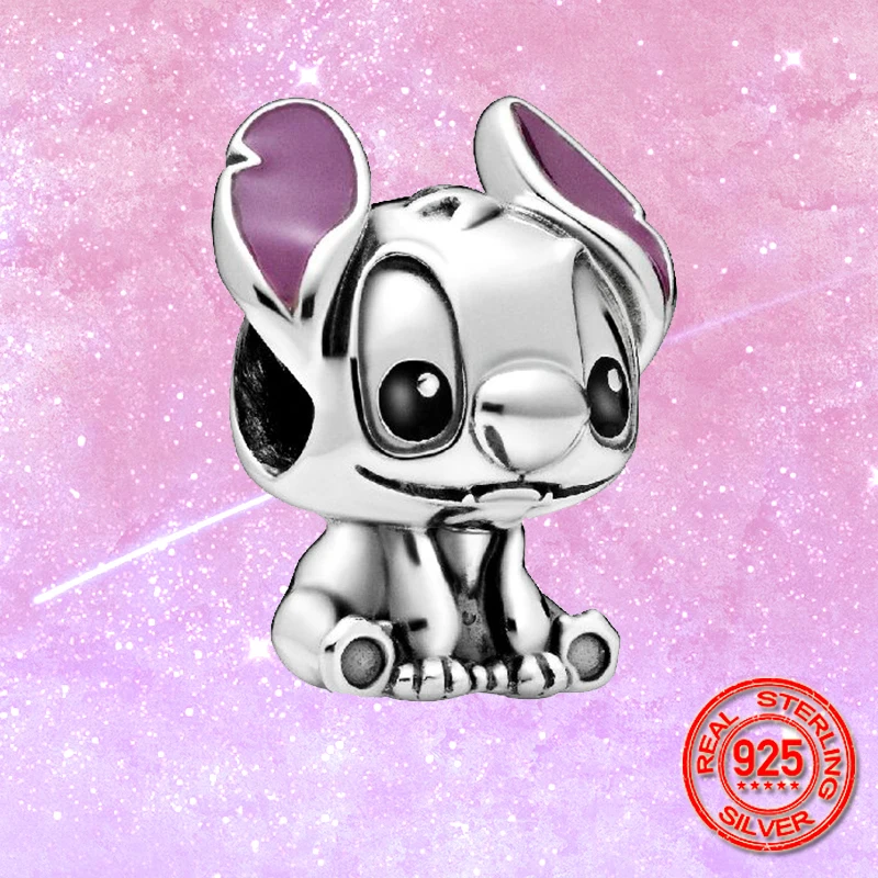 

2020 Hot Sale 925 Sterling Silver Lilo and Stitch Beads Charms fit Original Pandora Bracelet Silver Fashion DIY Jewelry
