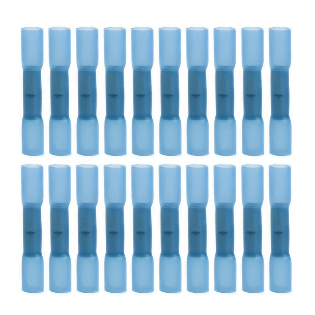 100 шт. 14-16 Калибр синий AWG термоусадочный стыковой провод разъемы обжимные клеммы 1,5-2,5 мм Термоусадочные Провода разъемы