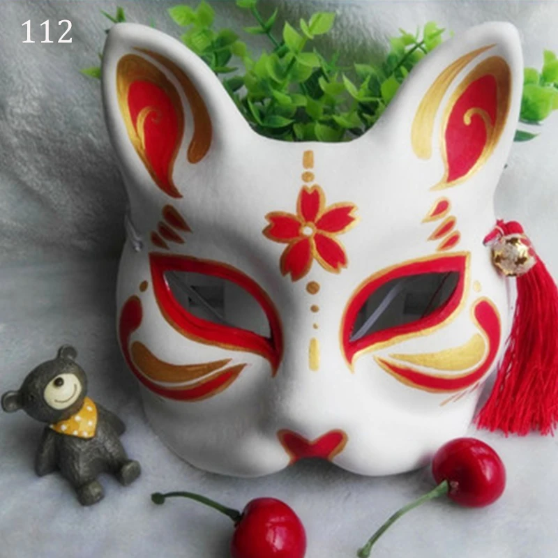 Anime Mask 112 Ручная роспись ПВХ половина лица лиса маска для косплея шоу на сцене танцы вечерние Хэллоуин прямая трансляция видео съемки реквизит - Цвет: Anime Mask 112
