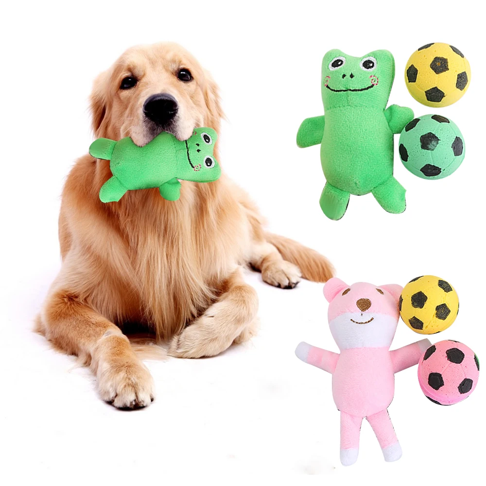 Dozzlor 1 комплект собака кошка игрушка лягушка медведь плюшевая игрушка Поролоновый футбольный набор