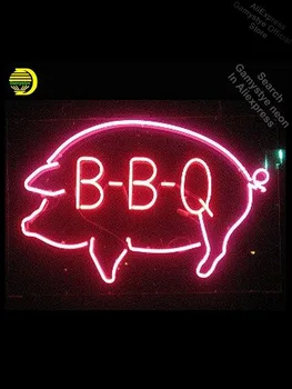 

BBQ Pig Neon Sign Shop Decor neon Signs Real Glass Attract Neon Bulbs Decorative Polis Signage Shop Neon Window Lights Lamp Logo