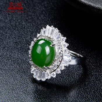 

Natural jasper jade ring with 925 sterling silver jade rings jade jewelry brand natural stone jewelry