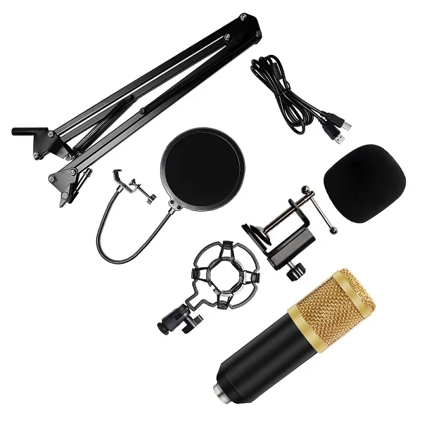 7-A-BlackGold BM800 конденсаторные комплекты микрофона BM 800 USB для компьютера караоке микрофон поп-фильтр для звукозаписи в студии - Цвет: 7-A-BlackGold