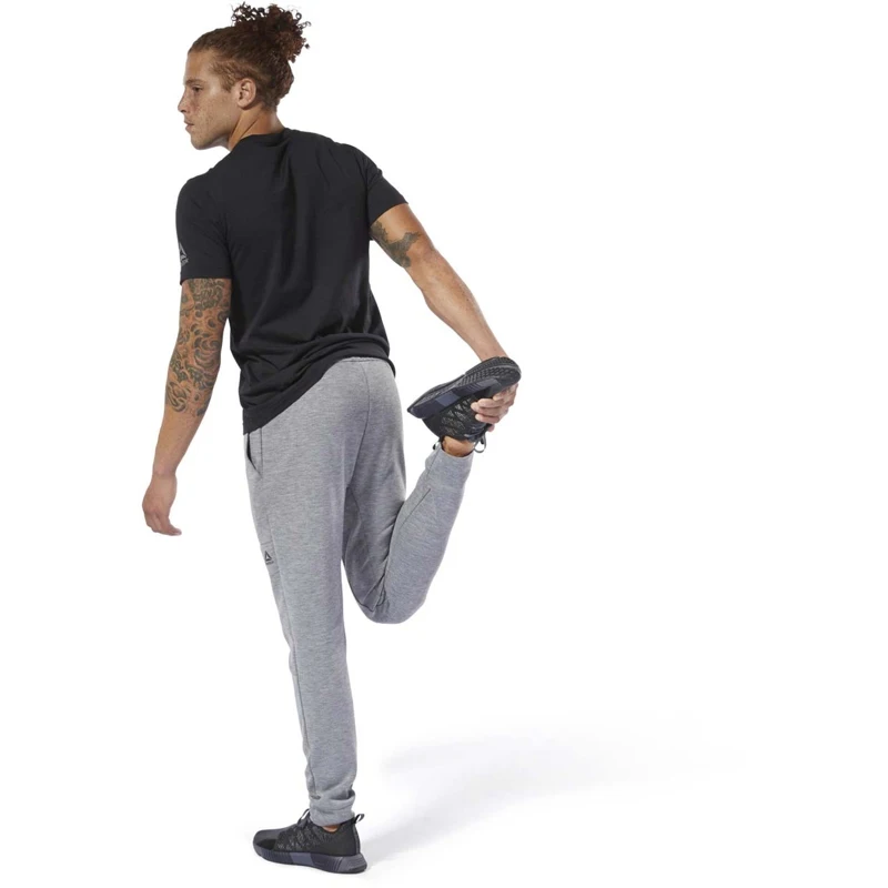 Мужские брюки Reebok Workout Mélange Doubleknit Open Hem DU2205|Штаны для тренировок и упражнений| |