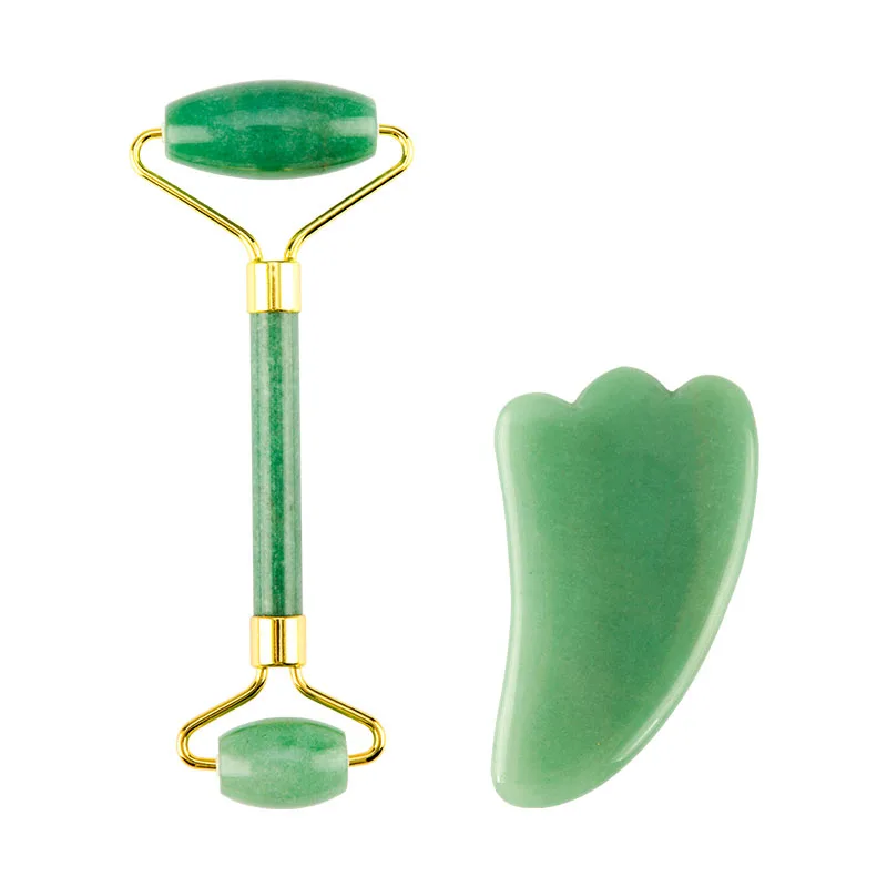 Jade set no box Нефритовый ролик-массажер камень массажер для лица массаж кожи лифтинг для похудения красота здоровье уход за кожей Инструменты для расслабления тела - Цвет: Jade set no box