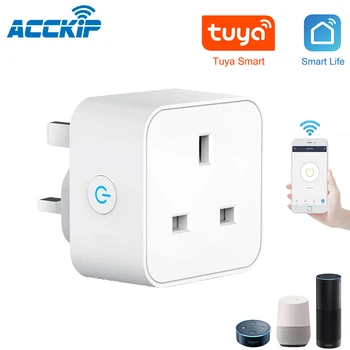 

ACCKIP Wireless Smart Plug WiFi Sockets UK 13A Power Socket Remote Control Smart Timing Switch For Amazon Alexa/Google Home