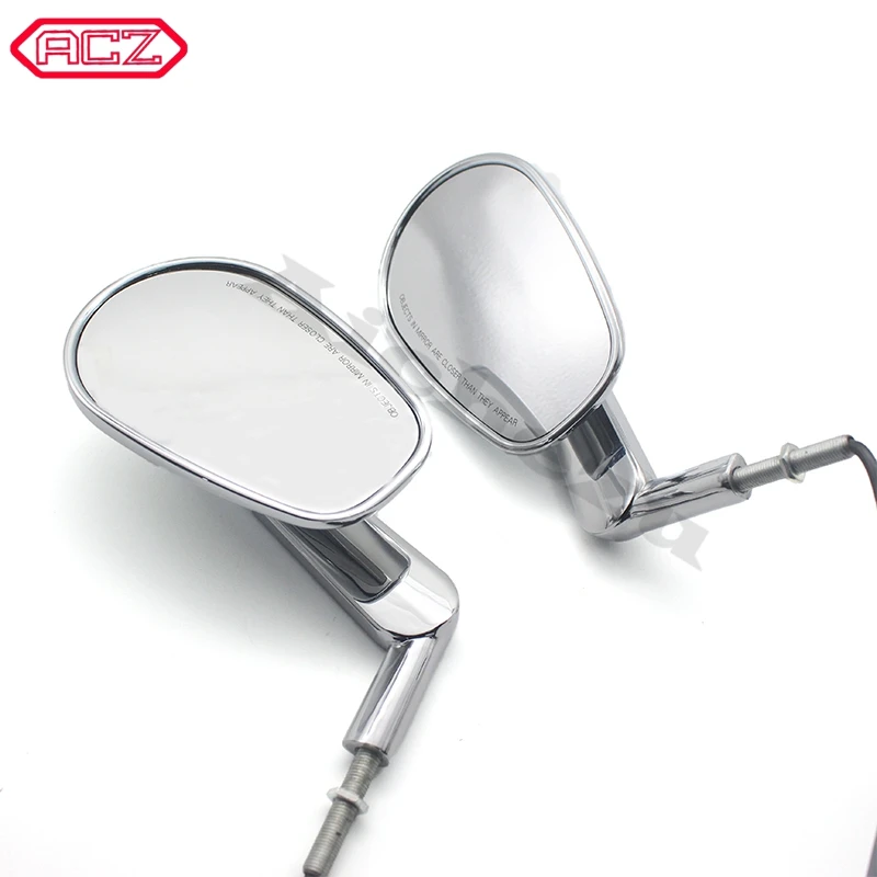 

Motorcycle Silver Mirror Muscle LED Turn Signals Light Motor Rearview Side Mirrors Case for Harley V-ROD V ROD VRSCF