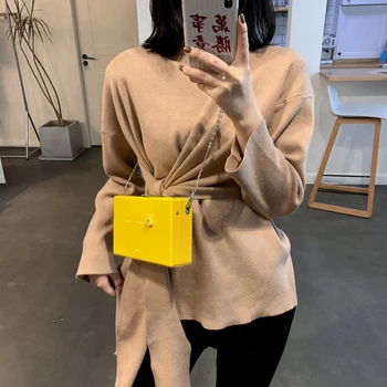 

Candy Color Box Shoulder Bags Fashion Women Chain Small Square Crossbody Pouch Fashion Exquisite Shopping Bag