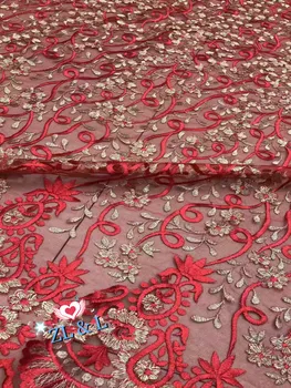 

Gold thread embroidery Africa French lace fabric high quality tulle mesh lace fabric embroidery Nigeria lace ladies skirt dress
