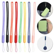 Универсальный мягкий силиконовый чехол-держатель для мобильного телефона с цветным коротким ремешком на запястье и ремешком для usb-накопителя, брелока