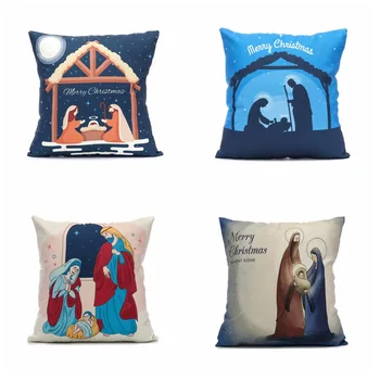 

Christ Jesus Cushion Cover Christmas Catholic Pillow Cover Protestant Linen Pillow Cover Thanksgiving