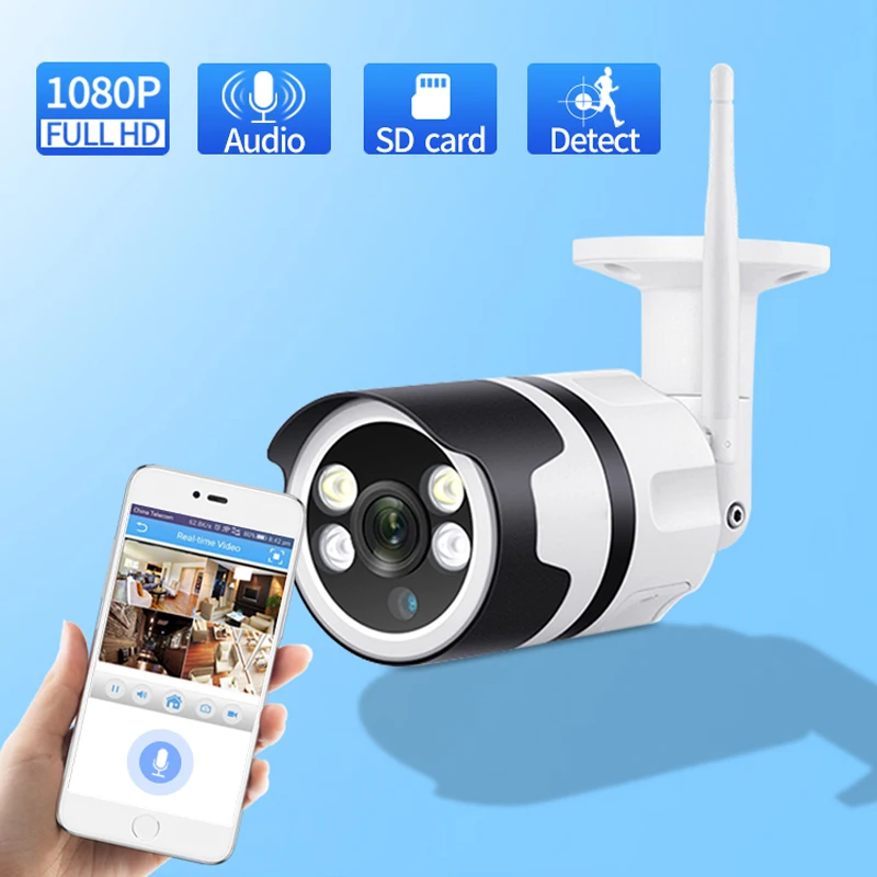 1080P регистрация движения ИК 20 м Wi-Fi Ip камеры безопасности на открытом воздухе