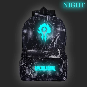 

Hot Sale World of Warcraft Luminous Backpack Fashion New Pattern Travel Rucksack Students Boys Girls Mochila