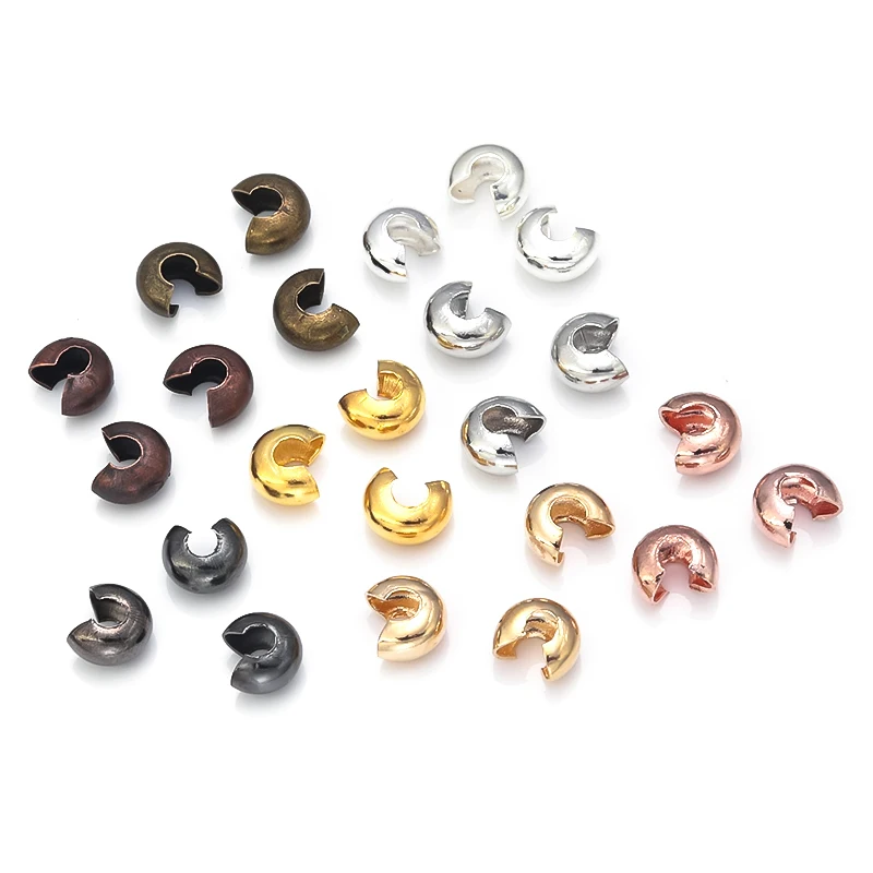 100pcs Open Crimp Beads Covers Crimp End Beads Stopper Spacer Beads For DIY Jewelry Making Findings Supplies quetschperlen 100pcs Open Crimp Beads Covers Crimp End Beads Stopper Spacer Beads For DIY Jewelry Making Findings Supplies quetschperlen