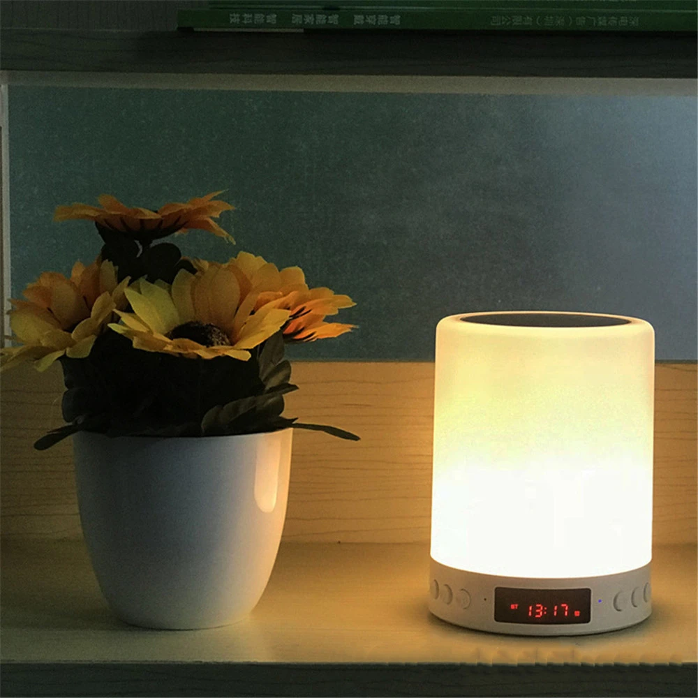 LED Wireless Bluetooth Speaker Mini Smart Lights Alarm Clock Colorful Nightlight Sound Speakers Music Center Caixa De Som F4040C