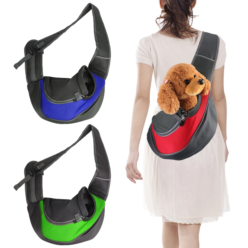Mochila para mascotas, bolsas de transporte para perros, bolsa de hombro Oxford de malla, para viaje al aire libre, transpirable, cómoda