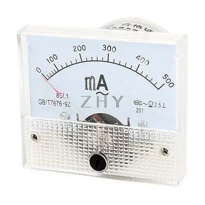 

AC 0-500mA Analog Ammeter Analogue Panel Current Testing Ampmeter Meter