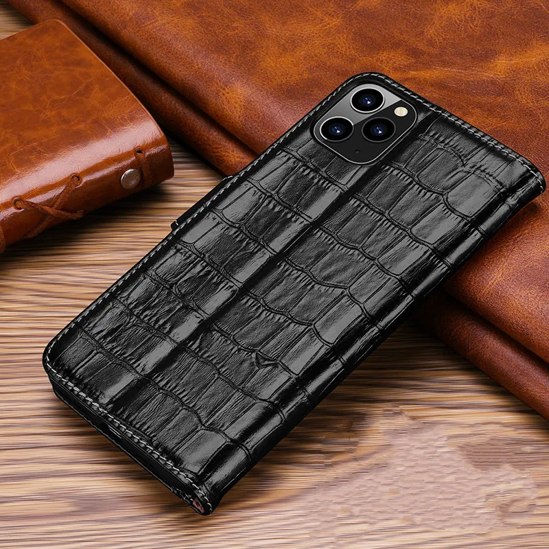 Чехол из натуральной крокодиловой кожи для iphone 11Pro Max для iphone XS X, чехол из натуральной кожи для Apple 7, 8 Plus, полная защита, откидная крышка