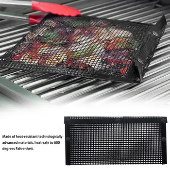 

Reusable Grilling Mesh Bags High Temperature Resistant Barbecue Bag Non-Stick Barbecue Bag for Electric Gas Charcoal Grill