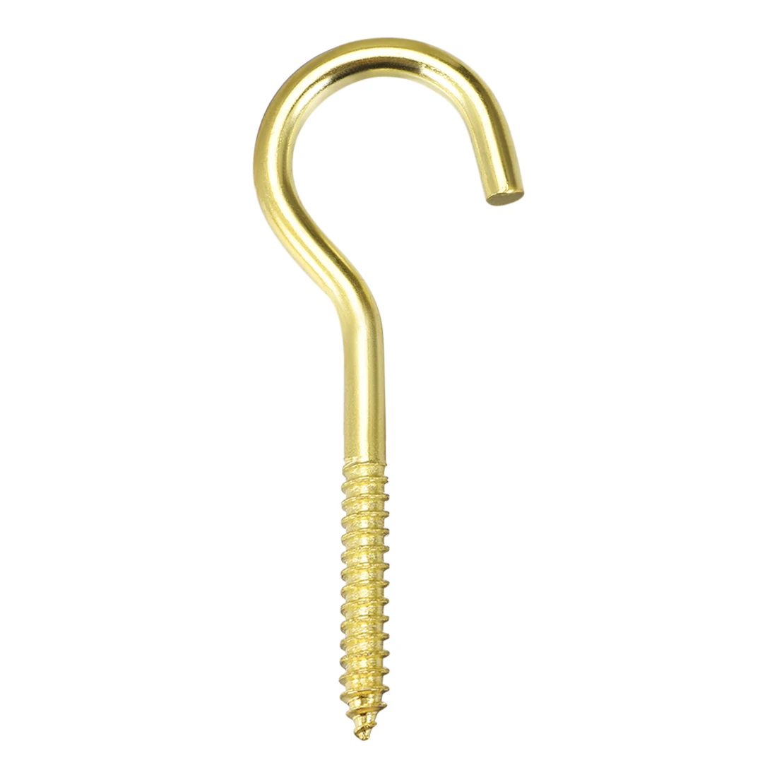 

uxcell 2.8" Screw Eye Hooks Self Tapping Screws Screw-in Hanger Eye-Shape Ring Hooks with Plate Golden 15pcs