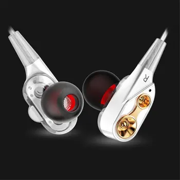 

QKZ Ear Type Double Moving Coil Running Headphones Games Music CK8 Headphones Durable Hifi Headphones